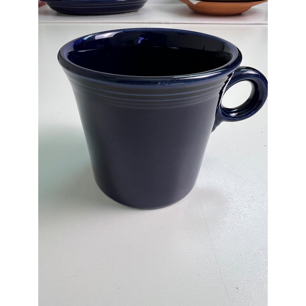 Vintage Fiesta P86 Cobalt Blue Ceramic Mug Cup Classic Ring Handle